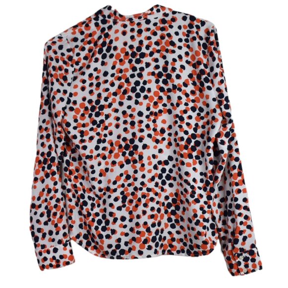 Halogen Blouse S Womens Dotted Pring Long Sleeve Button Down V Neck Workwear - Picture 7 of 8